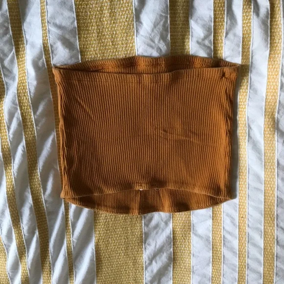 Garage Yellow Ribbed Tube Top - Picture 3 of 3